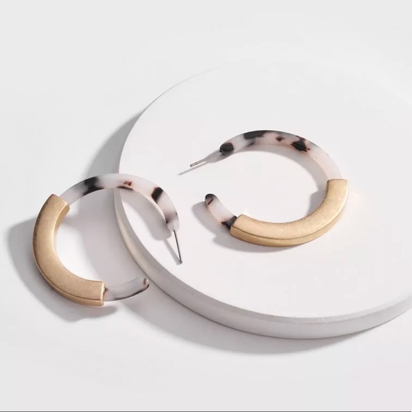 Loleta A Jewelry - Tortoise Resin and Gold Hoops